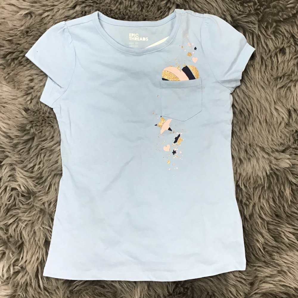 Epic Threads | Girl's T-shirt | Blue  | Hearts | Various Sizes